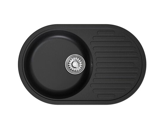 Мойка MIXLINE ML-GM16 из искусственного камня цвет черный 73х46 см_, изображение 2