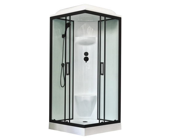 Душевая кабина Royal Bath  RB 80HP6-WT-BL стекло прозрачное, Размер: 80х80, Стекло: Прозрачное_