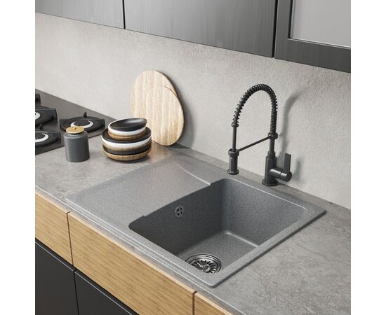 Мойка MIXLINE ML-GM26 из искусственного камня цвет серый 58х47 см_, изображение 4