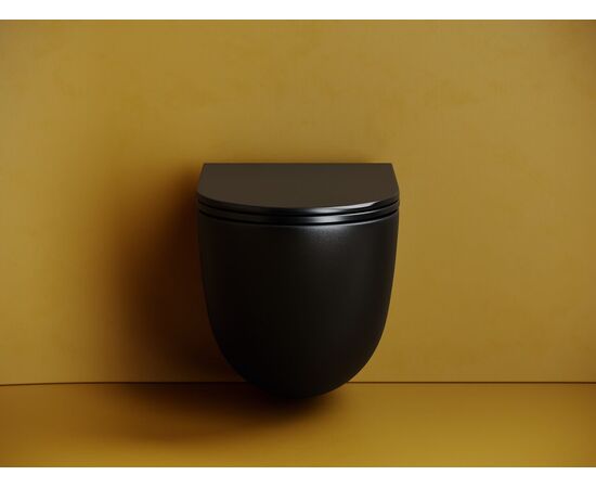 Подвесной унитаз Ceramicanova Vogue безободковый, смыв торнадо CN4008TMB_, изображение 4