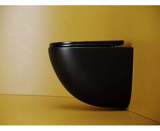 Подвесной унитаз Ceramicanova Vogue безободковый, смыв торнадо CN4008TMB_, изображение 5