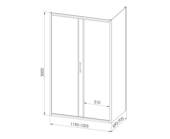 Душевой уголок Royal Bath ACCORD RB 7120HPS-C-CH 120x70x200_, изображение 3