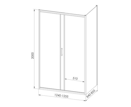 Душевой уголок Royal Bath ACCORD RB 85125HPS-T-CH  125x85x200_, изображение 3