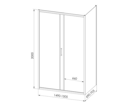 Душевой уголок Royal Bath ACCORD RB 7150HPS-T-CH 150x70x200_, изображение 2