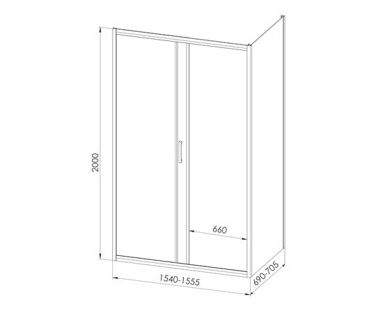 Душевой уголок Royal Bath ACCORD RB 7155HPS-T-CH 155x70x200_, изображение 3
