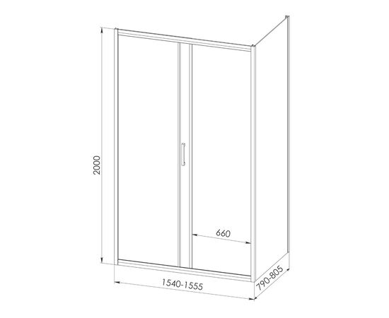 Душевой уголок Royal Bath ACCORD RB 8155HPS-T-CH  155x80x200_, изображение 3
