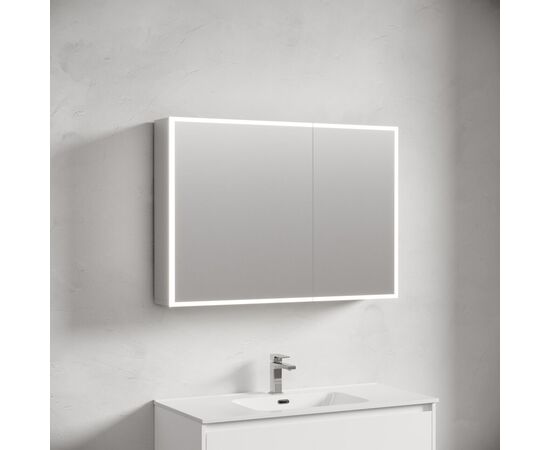 Зеркальный шкаф для ванной комнаты из алюминия SANCOS Evoke1000x700х136 мм с LED подсветкой SC80100_, изображение 2