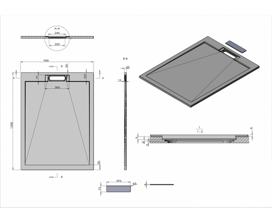 Поддон из искусственного камня ESBANO ESP-LX129W_, изображение 7