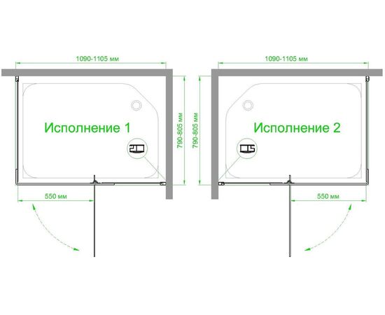 Душевой уголок Royal Bath RB HPVD-T-CH 110х80х200 прозрачное стекло_, изображение 4