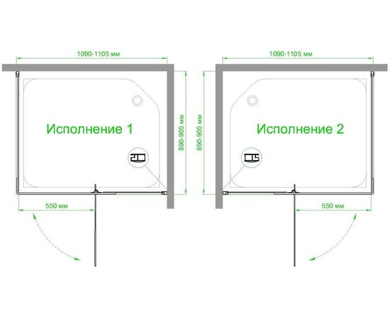 Душевой уголок Royal Bath RB HPVD-T-CH 110х90х200 прозрачное стекло_, изображение 4