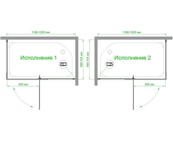 Душевой уголок Royal Bath RB HPVD-C-CH 120х70х200 матовое стекло_, изображение 4