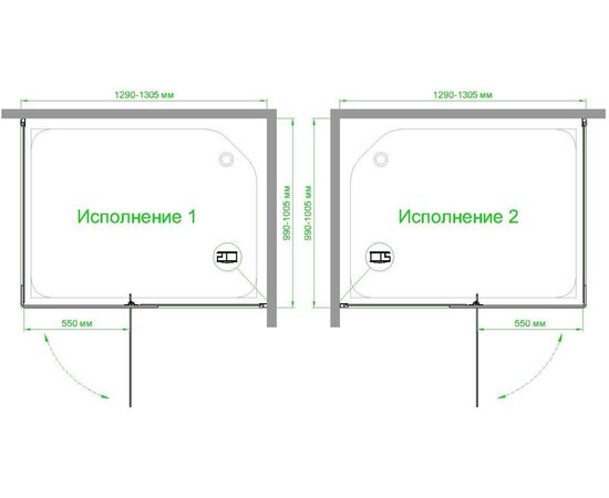 Душевой уголок Royal Bath RB HPVD-C-CH 130х100х200 матовое стекло_, изображение 4