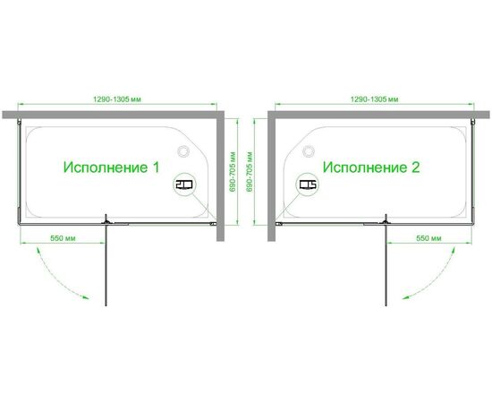 Душевой уголок Royal Bath RB HPVD-C-CH 130х70х200 матовое стекло_, изображение 4
