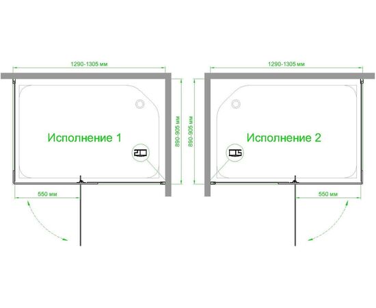 Душевой уголок Royal Bath RB HPVD-T-CH 130х90х200 прозрачное стекло_, изображение 4