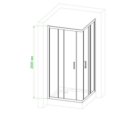 Душевой уголок Royal Bath RB HPD-T-ST 110х120х200 прозрачное стекло_, изображение 3