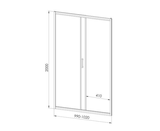 Душевая дверь Royal Bath ACCORD RB HS-T-ST 100x200 прозрачное стекло_, изображение 2