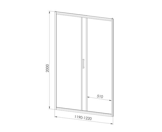 Душевая дверь Royal Bath ACCORD RB HS-T-CH 120x200 прозрачное стекло_, изображение 2