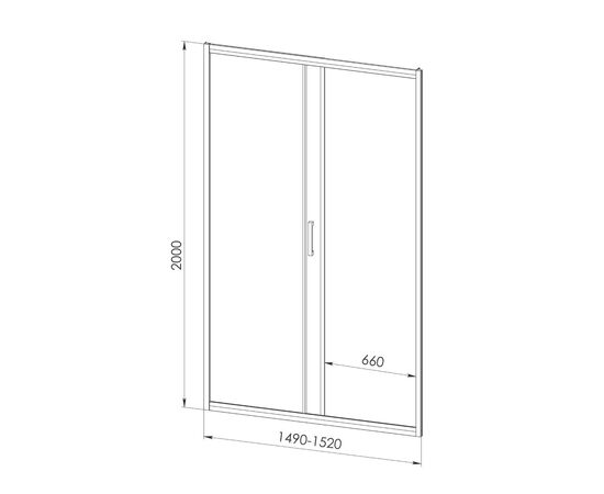Душевая дверь Royal Bath ACCORD RB HS-C 150x200 матовое стекло_, изображение 2