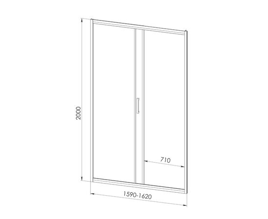 Душевая дверь Royal Bath ACCORD RB HS-C 160x200 матовое стекло_, изображение 2