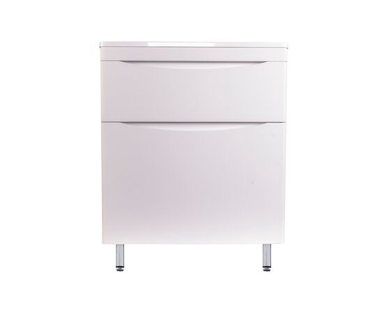 Тумба напольная Style Line Бергамо мини 70 2 ящика Люкс антискрейтч белый PLUS_