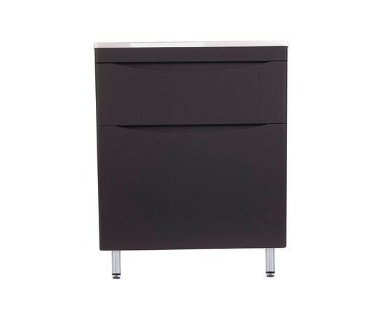 Тумба напольная Style Line Бергамо мини 70 2 ящика Люкс антискрейтч черный PLUS_