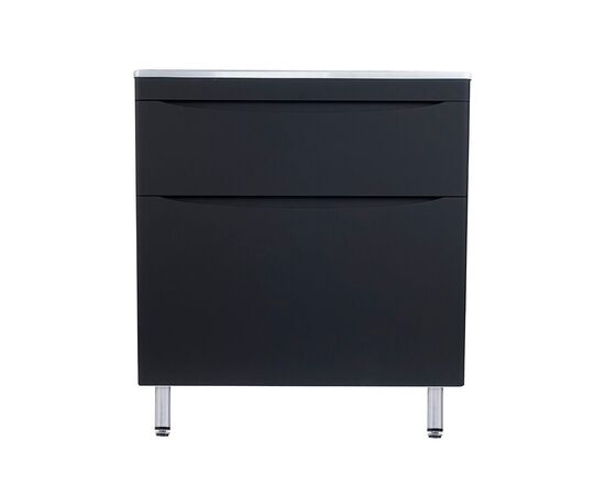 Тумба напольная Style Line Бергамо мини 90 2 ящика Люкс антискрейтч черный PLUS_