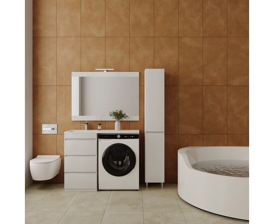 Тумба напольная Style Line Даллас 110 3 ящика Люкс белая PLUS_