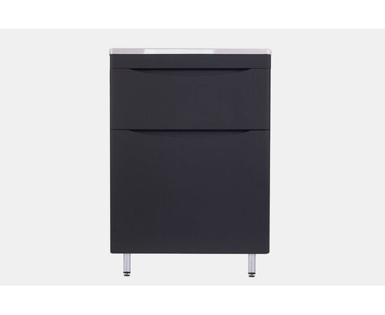 Тумба напольная Style Line Бергамо мини 60 2 ящика Люкс антискрейтч черный PLUS_