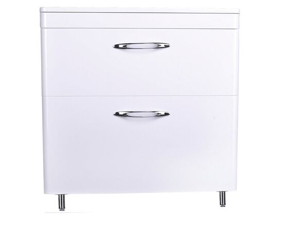 Тумба напольная Style Line Каре 80 2 ящика Люкс белая PLUS_