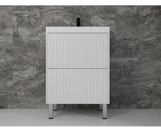 Тумба напольная Style Line Стокгольм 60 Classic 60 2 ящика белый рифленый софт PUSH_