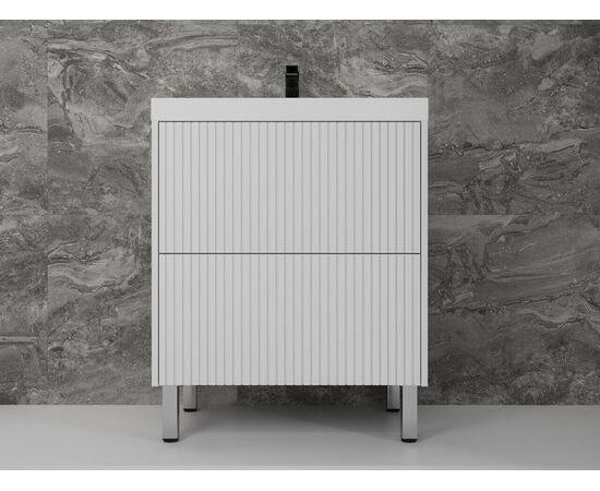 Тумба напольная Style Line Стокгольм 70 Classic 70 2 ящика белый рифленый софт PUSH_