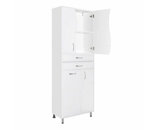 Шкаф-пенал Style Line Волна 70 белый с бельевой корзиной ЛС-000010050_, изображение 2