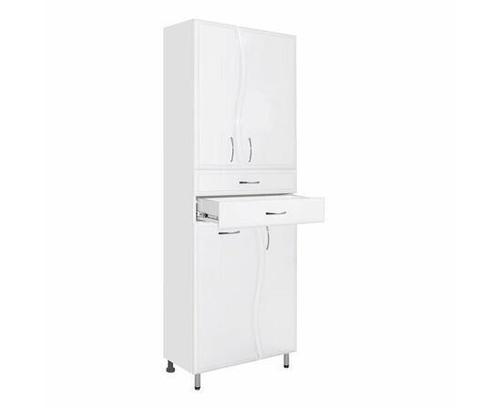 Шкаф-пенал Style Line Волна 70 белый с бельевой корзиной ЛС-000010050_, изображение 3