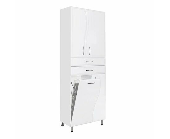 Шкаф-пенал Style Line Волна 70 белый с бельевой корзиной ЛС-000010050_, изображение 4
