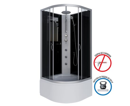 Душевая кабина Niagara Classic NG-2509-14BKTG 1000х1000х2100-2400_, изображение 3