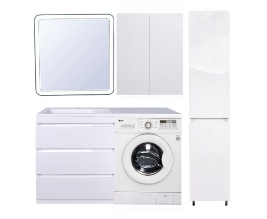 Тумба напольная Style Line Даллас 130 3 ящика Люкс белая PLUS_, изображение 3
