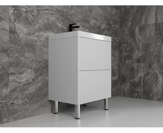Тумба напольная Style Line Стокгольм 60 Classic 60 2 ящика белый рифленый софт PUSH_, изображение 2