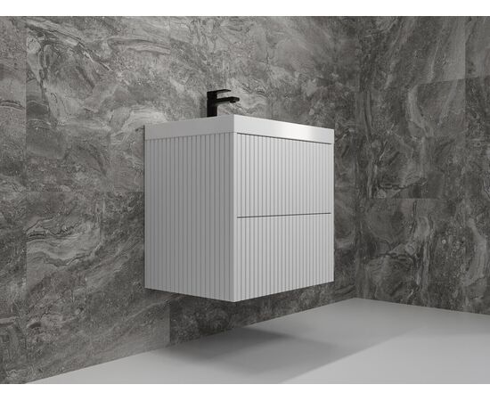 Тумба подвесная Style Line Стокгольм 60 Classic 60 2 ящика белый рифленый софт PUSH_, изображение 2