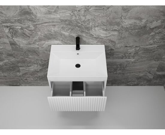 Тумба подвесная Style Line Стокгольм 60 Classic 60 2 ящика белый рифленый софт PUSH_, изображение 5