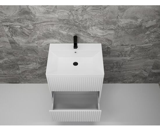Тумба подвесная Style Line Стокгольм 60 Classic 60 2 ящика белый рифленый софт PUSH_, изображение 4