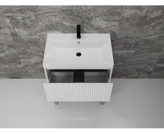 Тумба напольная Style Line Стокгольм 70 Classic 70 2 ящика белый рифленый софт PUSH_, изображение 4