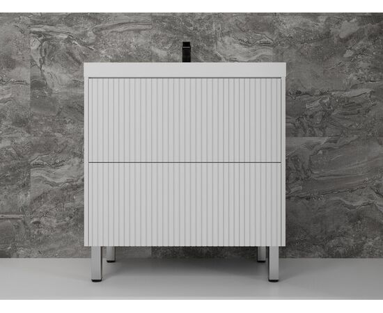 Тумба напольная Style Line Стокгольм 80 Classic 80 2 ящика белый рифленый софт PUSH_, изображение 2