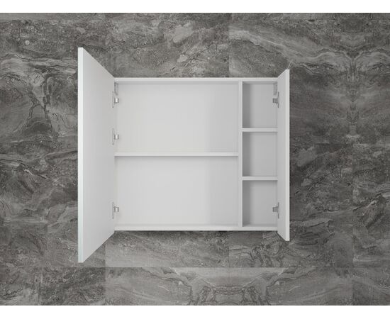 Зеркальный шкаф Style Line Стокгольм 80 см белый рифленый софт_, изображение 3