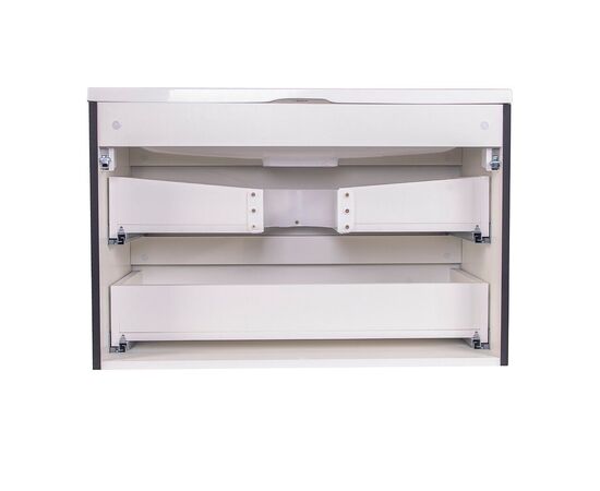 Тумба подвесная Style Line Бергамо мини 90 2 ящика Люкс антискрейтч черный PLUS_, изображение 4