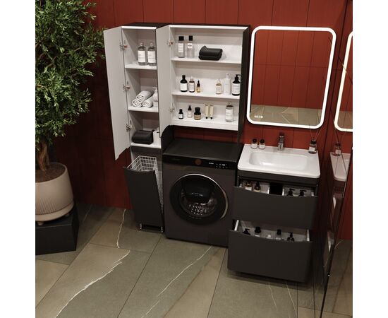 Тумба напольная Style Line Бергамо мини 60 2 ящика Люкс антискрейтч черный PLUS_, изображение 8