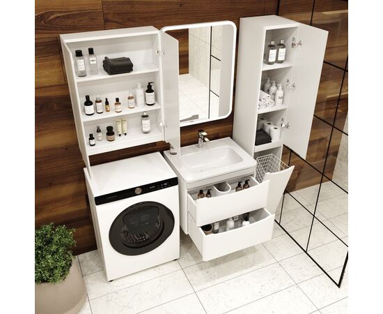 Тумба подвесная Style Line Бергамо мини 60 2 ящика Люкс антискрейтч белый PLUS_, изображение 7