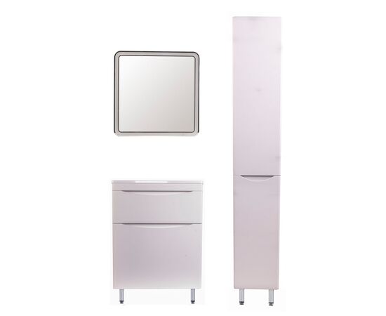 Тумба напольная Style Line Бергамо мини 60 2 ящика Люкс антискрейтч белый PLUS_, изображение 5