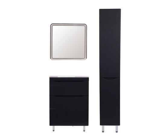 Тумба напольная Style Line Бергамо мини 60 2 ящика Люкс антискрейтч черный PLUS_, изображение 5