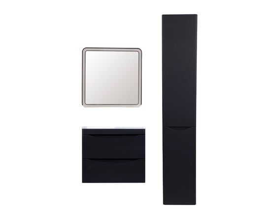 Тумба подвесная Style Line Бергамо мини 60 2 ящика Люкс антискрейтч черный PLUS_, изображение 5