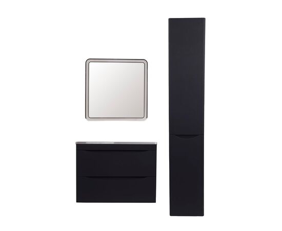 Тумба подвесная Style Line Бергамо мини 70 2 ящика Люкс антискрейтч черный PLUS_, изображение 6